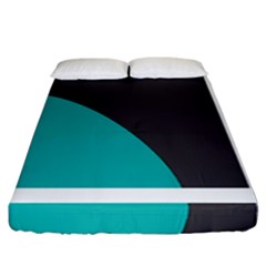 Turquoise Line Fitted Sheet (california King Size) by mugebasakart