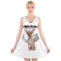 Angel Chihuahua V-Neck Sleeveless Skater Dress View1