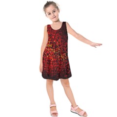 Red Particles Background Kids  Sleeveless Dress by Nexatart