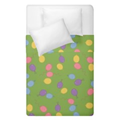 Balloon Grass Party Green Purple Duvet Cover Double Side (single Size) by Nexatart