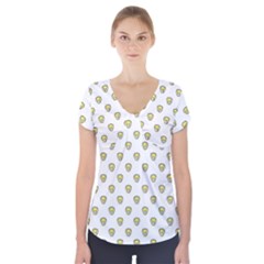 Angry Emoji Graphic Pattern Short Sleeve Front Detail Top by dflcprintsclothing