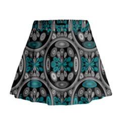 Geometric Arabesque Mini Flare Skirt by linceazul