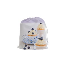 Blueberry Cupcakes Drawstring Pouches (small)  by Coelfen