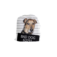 Bad Dog Drawstring Pouches (small)  by Valentinaart