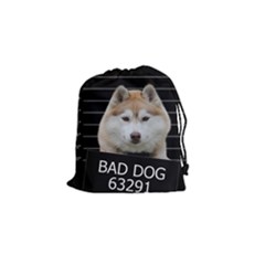 Bad Dog Drawstring Pouches (small)  by Valentinaart