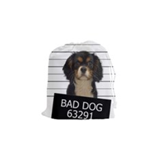 Bad Dog Drawstring Pouches (small)  by Valentinaart