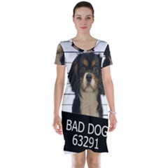 Bad Dog Short Sleeve Nightdress by Valentinaart