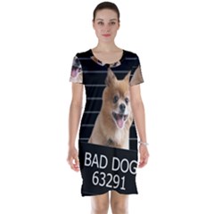 Bad Dog Short Sleeve Nightdress by Valentinaart