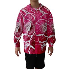 Flower Red Sakura Pink Hooded Wind Breaker (kids) by Mariart