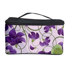 Flower Sakura Star Purple Green Leaf Cosmetic Storage Case by Mariart