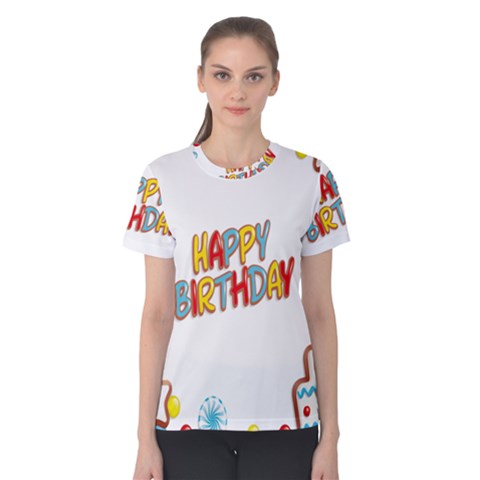 Happy Birthday Women s Cotton Tee by Mariart