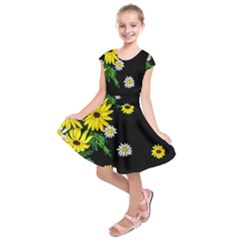 Floral Rhapsody Pt 3 Kids  Short Sleeve Dress by dawnsiegler