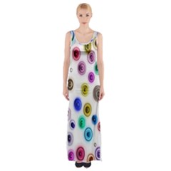 Colorful Concentric Circles              Maxi Thigh Split Dress by LalyLauraFLM