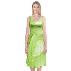 Cabbage Leaf Vegetable Green Midi Sleeveless Dress by Mariart