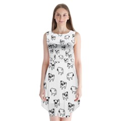 Pug Dog Pattern Sleeveless Chiffon Dress   by Valentinaart