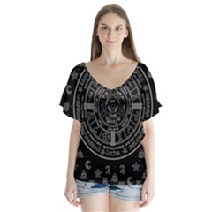 Witchcraft Symbols  Flutter Sleeve Top by Valentinaart