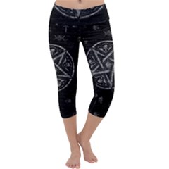 Witchcraft Symbols  Capri Yoga Leggings by Valentinaart