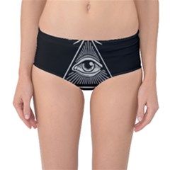 Illuminati Mid-waist Bikini Bottoms by Valentinaart