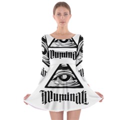 Illuminati Long Sleeve Skater Dress by Valentinaart