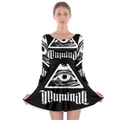 Illuminati Long Sleeve Skater Dress by Valentinaart