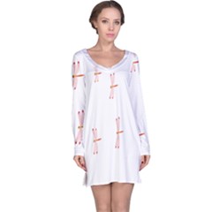 Animal Dragonfly Fly Pink Long Sleeve Nightdress by Mariart