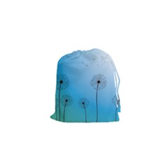 Flower Back Blue Green Sun Fly Drawstring Pouches (xs)  by Mariart