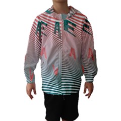 Heat Wave Chevron Waves Red Green Hooded Wind Breaker (kids) by Mariart