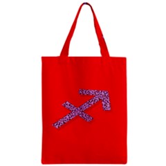 Illustrated Zodiac Star Red Purple Zipper Classic Tote Bag by Mariart