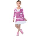 Love knows no gender Kids  Long Sleeve Velvet Dress View1