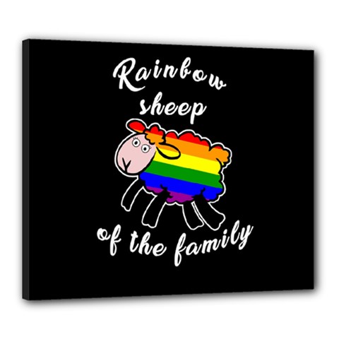 Rainbow Sheep Canvas 24  X 20  by Valentinaart