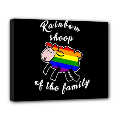 Rainbow Sheep Deluxe Canvas 20  X 16   by Valentinaart