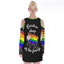 Rainbow sheep Velvet Long Sleeve Shoulder Cutout Dress View2