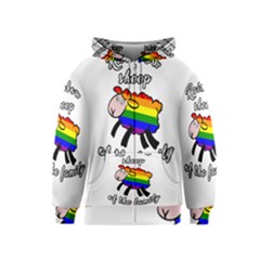 Rainbow Sheep Kids  Zipper Hoodie by Valentinaart