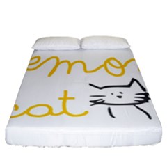 Lemon Animals Cat Orange Fitted Sheet (california King Size) by Mariart