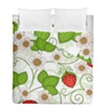 Strawberry Fruit Leaf Flower Floral Star Green Red White Duvet Cover Double Side (Full/ Double Size) View1