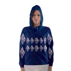 Diamonds And Lasers Argyle  Hooded Wind Breaker (women) by emilyzragz