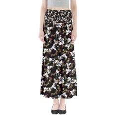 Dark Chinoiserie Floral Collage Pattern Maxi Skirts by dflcprintsclothing