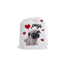 Love Pugs Drawstring Pouches (small)  by Valentinaart