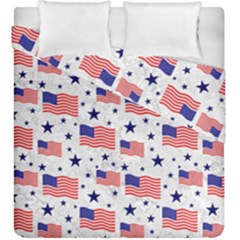 Flag Of The Usa Pattern Duvet Cover Double Side (king Size) by EDDArt