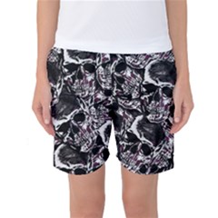 Skulls Pattern Women s Basketball Shorts by ValentinaDesign