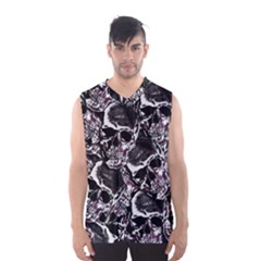 Skulls Pattern Men s Basketball Tank Top by ValentinaDesign