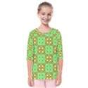 Clipart Aztec Green Yellow Kids  Quarter Sleeve Raglan Tee View1