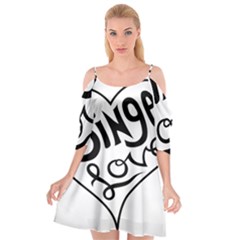 Singer Love Sign Heart Cutout Spaghetti Strap Chiffon Dress by Mariart