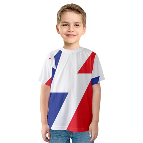 Three Colors Blue White Line Star Kids  Sport Mesh Tee by Mariart