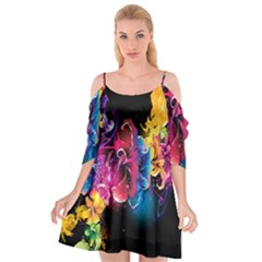 Abstract Patterns Lines Colors Flowers Floral Butterfly Cutout Spaghetti Strap Chiffon Dress by Mariart