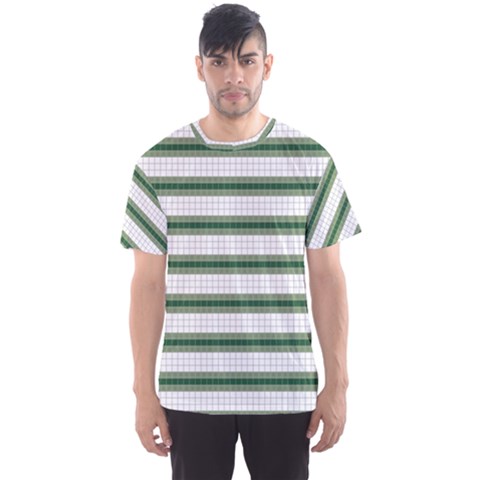 Plaid Line Green Line Horizontal Men s Sport Mesh Tee by Mariart