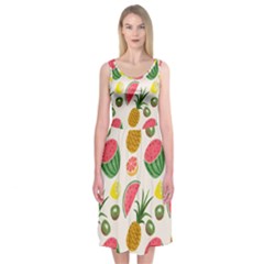 Fruits Pattern Midi Sleeveless Dress by Nexatart