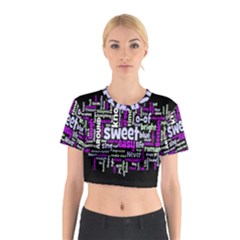 Writing Color Rainbow Sweer Love Cotton Crop Top by Mariart