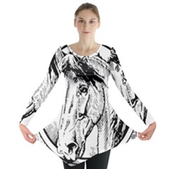 Framed Horse Long Sleeve Tunic  by Nexatart