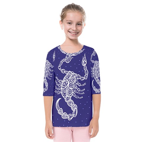 Scorpio Zodiac Star Kids  Quarter Sleeve Raglan Tee by Mariart